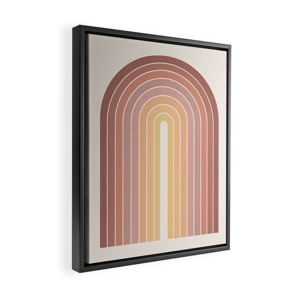 Gradient Arch VII Earthy Pastel Mid Century Modern Rainbow Framed Canvas Print Gallery Image 2