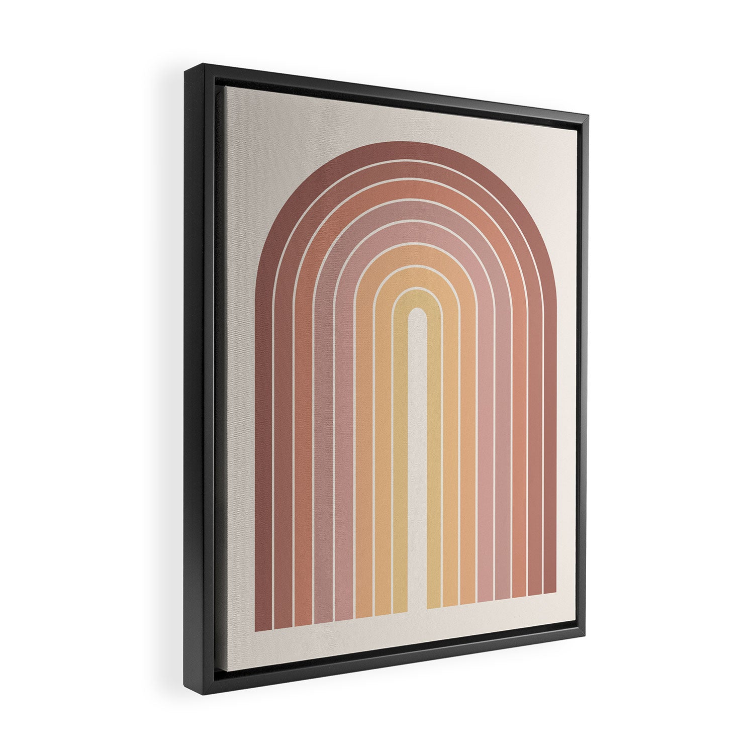 Gradient Arch VII Earthy Pastel Mid Century Modern Rainbow Framed Canvas Print Gallery Image 2