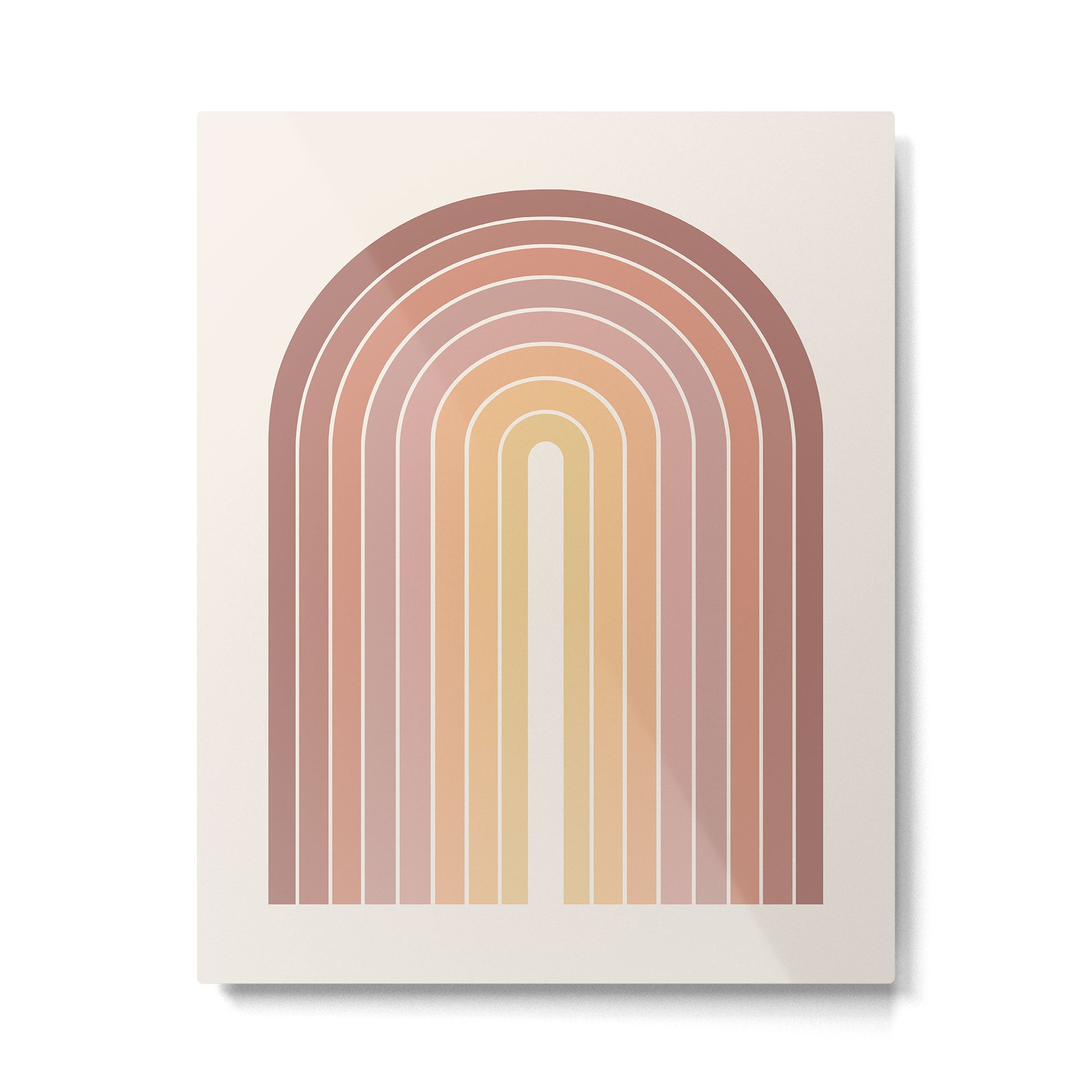 Gradient Arch VII Earthy Pastel Mid Century Modern Rainbow Metal Print Gallery Image 4