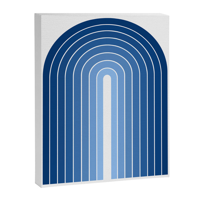 Gradient Arch VIII Bright Blue Mid Century Modern Rainbow Canvas Print Gallery Image 1