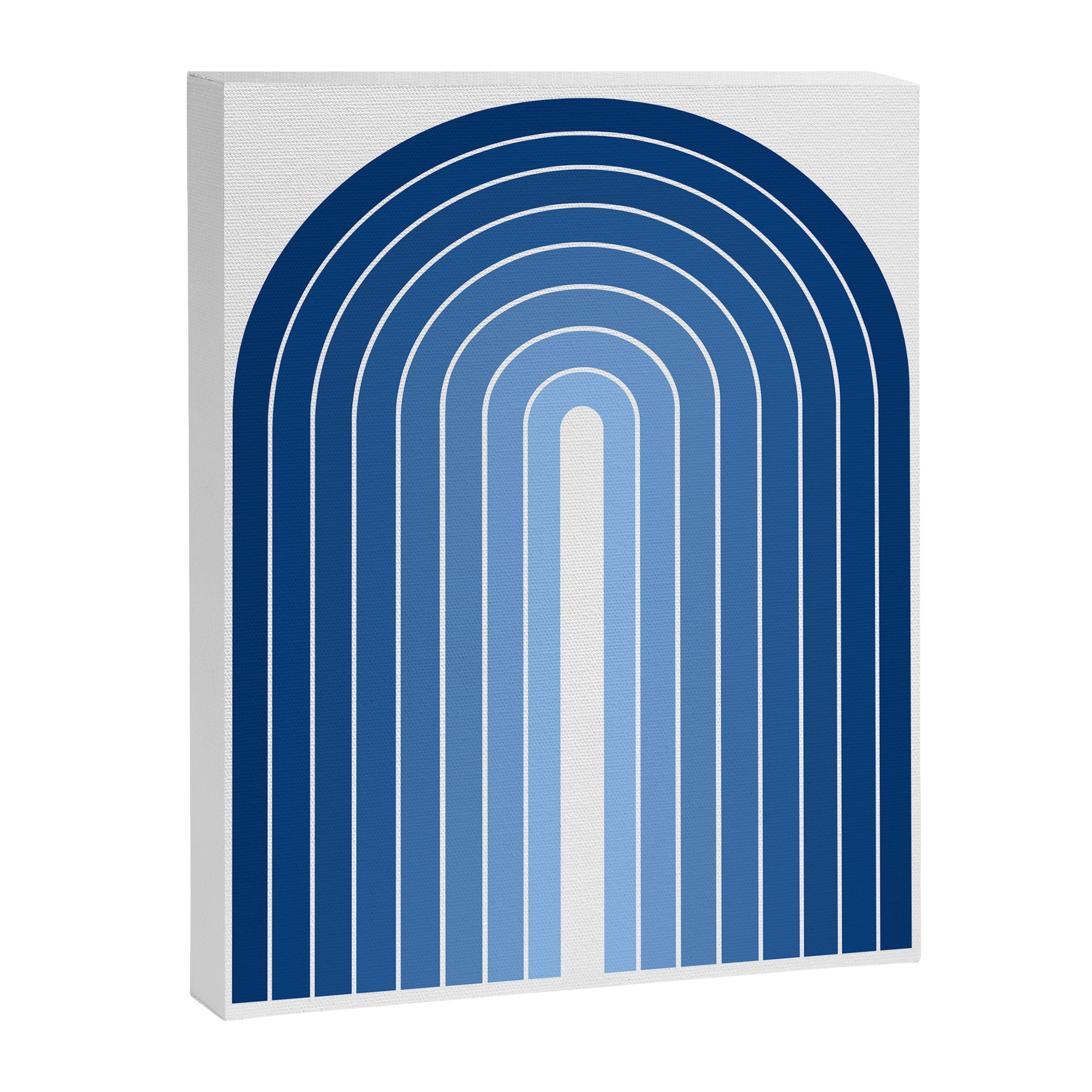 Gradient Arch VIII Bright Blue Mid Century Modern Rainbow Canvas Print Gallery Image 6