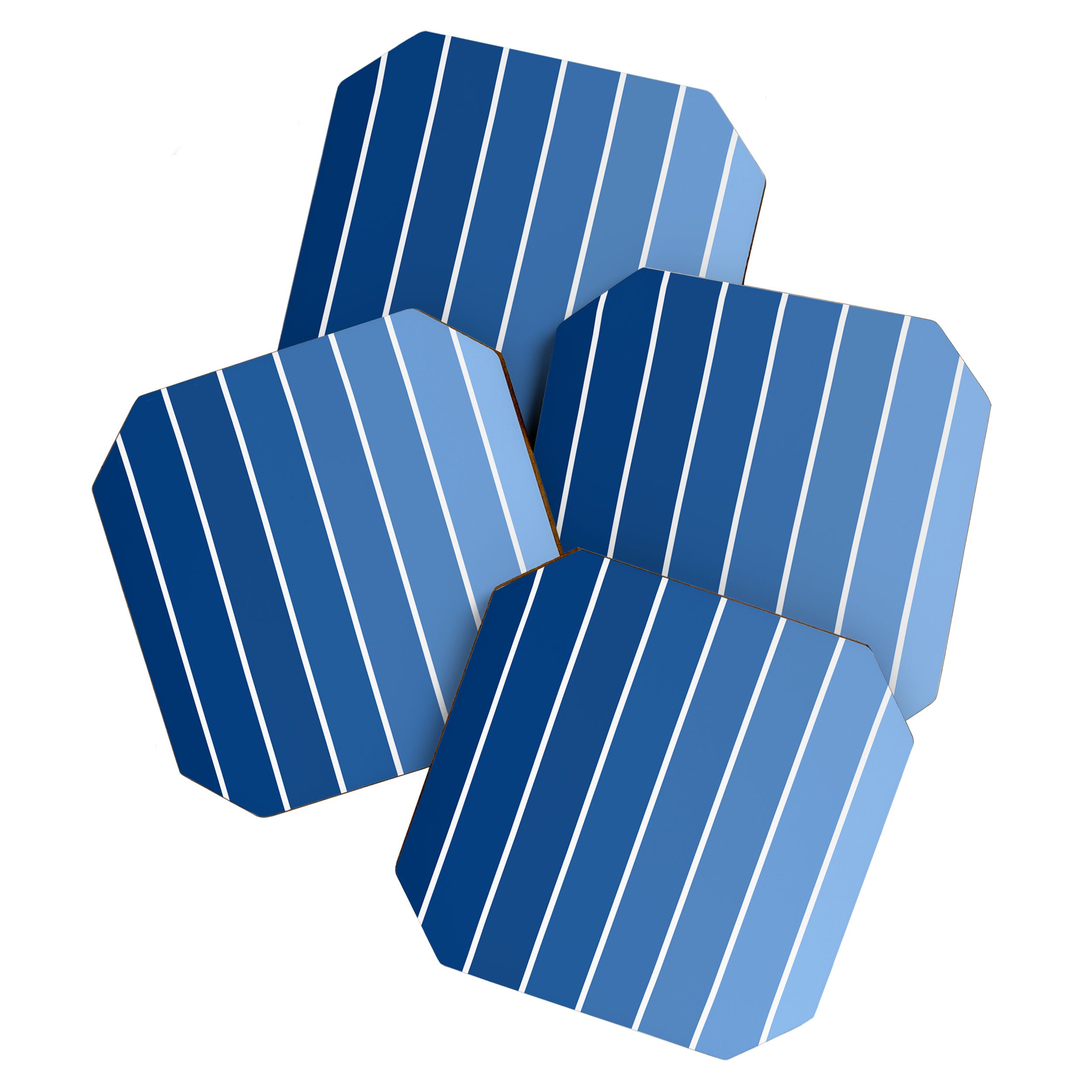 Gradient Arch VIII Bright Blue Mid Century Modern Rainbow Coaster Gallery Image 1