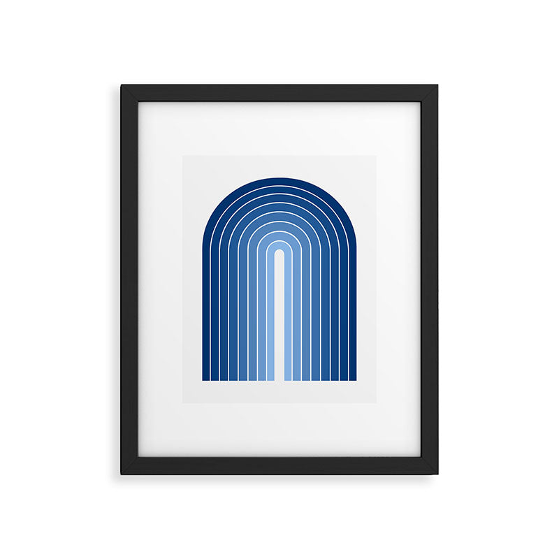 Gradient Arch VIII Bright Blue Mid Century Modern Rainbow Framed Art Print Gallery Image 5