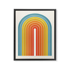 Gradient Arch X Bright Rainbow Mid Century Modern Rainbow Framed Canvas Print Gallery Image 6