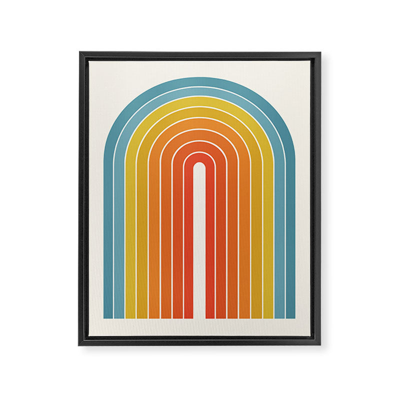 Gradient Arch X Bright Rainbow Mid Century Modern Rainbow Framed Canvas Print Gallery Image 6