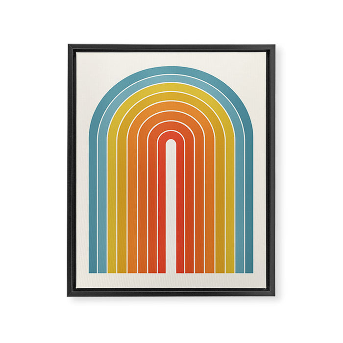 Gradient Arch X Bright Rainbow Mid Century Modern Rainbow Framed Canvas Print Gallery Image 1