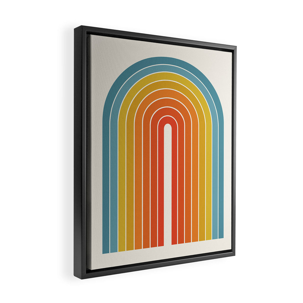 Gradient Arch X Bright Rainbow Mid Century Modern Rainbow Framed Canvas Print Gallery Image 2