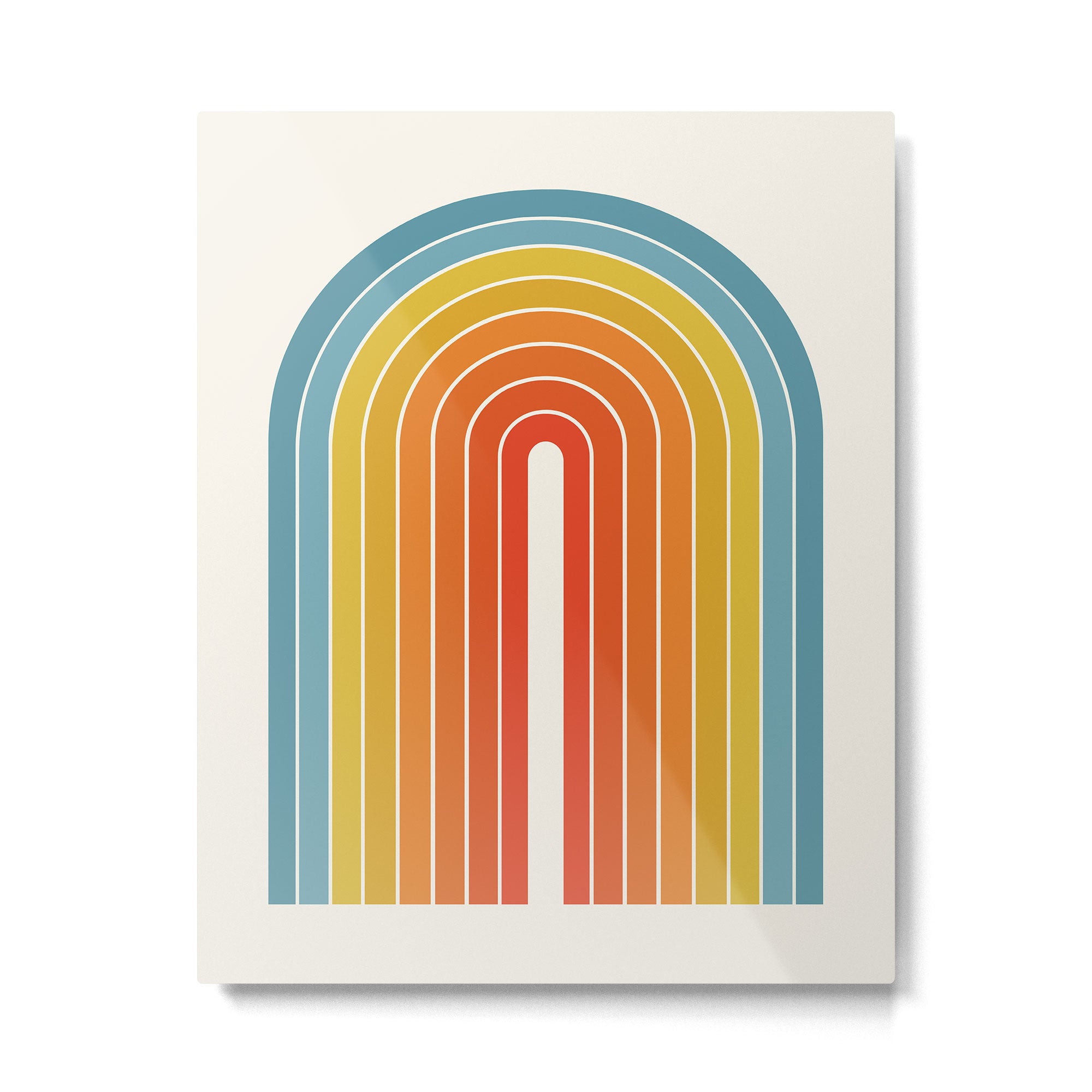 Gradient Arch X Bright Rainbow Mid Century Modern Rainbow Metal Print Gallery Image 4