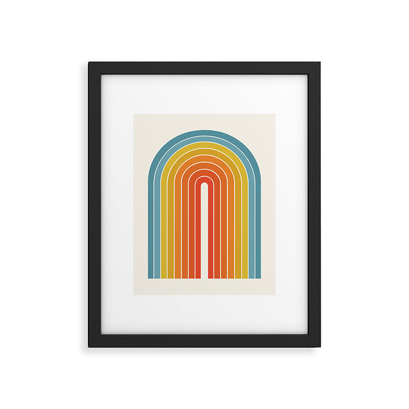 Gradient Arch X Bright Rainbow Mid Century Modern Rainbow Framed Art Print Gallery Image 5