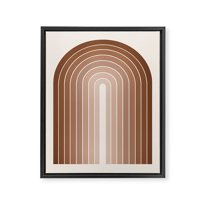 Gradient Arch XII Earthy Neutral Mid Century Modern Rainbow Framed Canvas Print Gallery Image 1