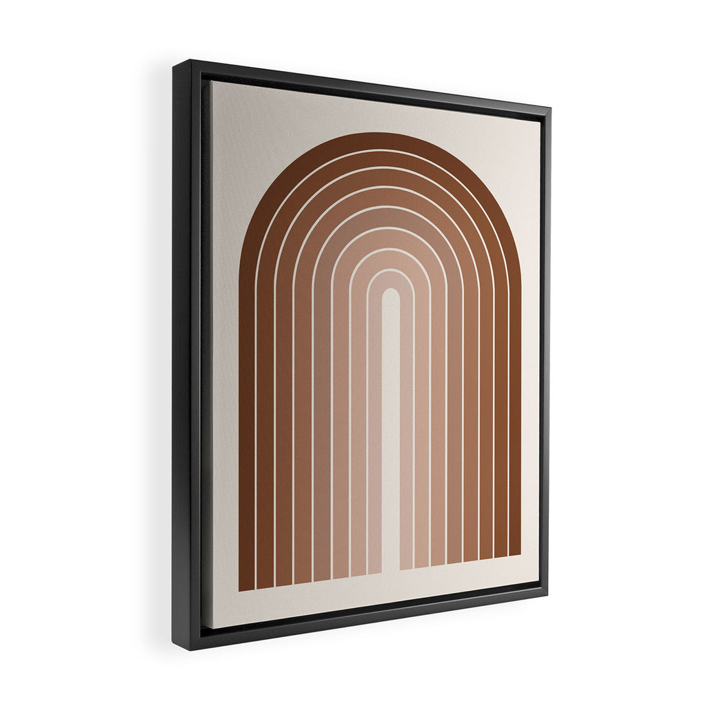 Gradient Arch XII Earthy Neutral Mid Century Modern Rainbow Framed Canvas Print Gallery Image 2