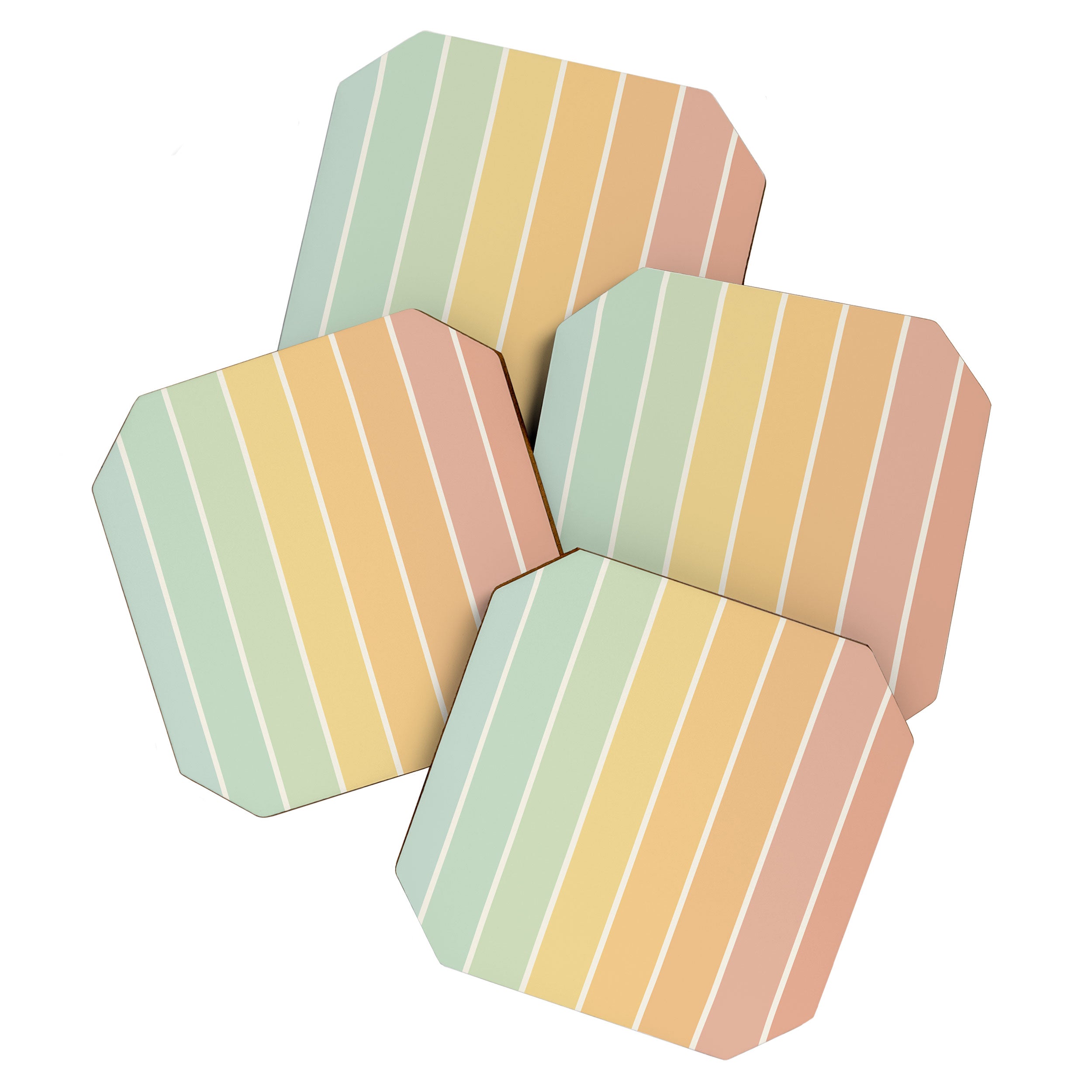 Gradient Arch XIV Pastel Mid Century Modern Rainbow Coaster Gallery Image 1