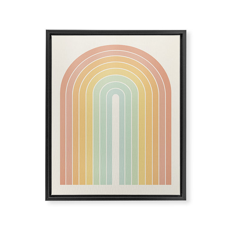 Gradient Arch XIV Pastel Mid Century Modern Rainbow Framed Canvas Print Gallery Image 6