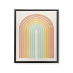 Gradient Arch XIV Pastel Mid Century Modern Rainbow Framed Canvas Print Gallery Image 6
