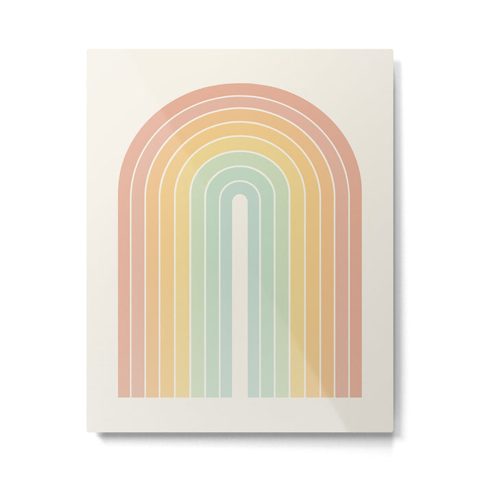 Gradient Arch XIV Pastel Mid Century Modern Rainbow Metal Print Gallery Image 1