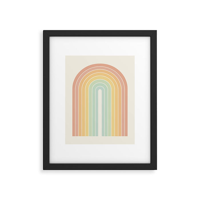 Gradient Arch XIV Pastel Mid Century Modern Rainbow Framed Art Print Gallery Image 1