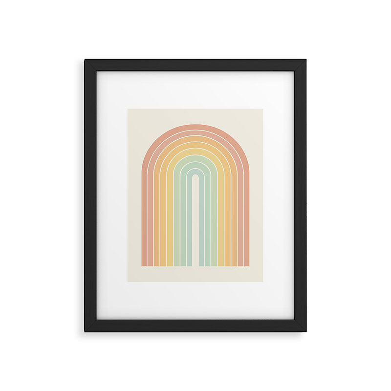 Gradient Arch XIV Pastel Mid Century Modern Rainbow Framed Art Print Gallery Image 5