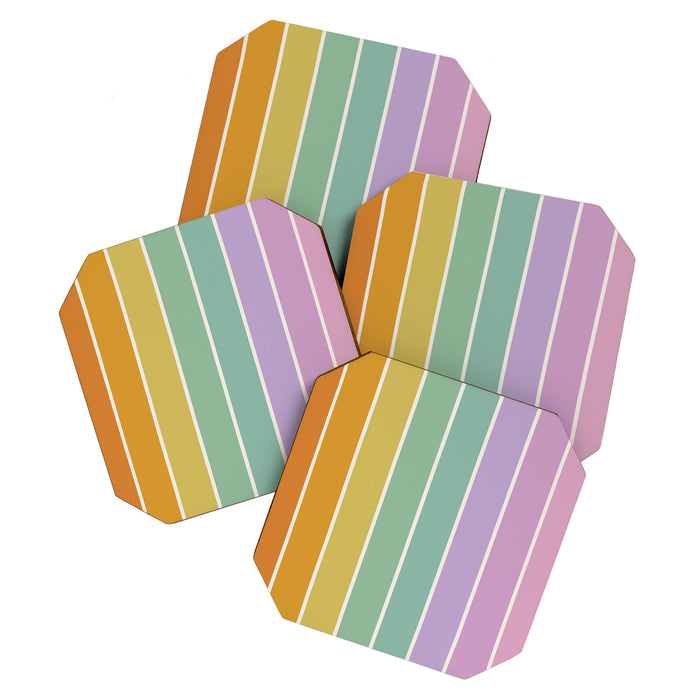 Gradient Arch XV Tropical Mid Century Modern Rainbow Coaster Gallery Image 1