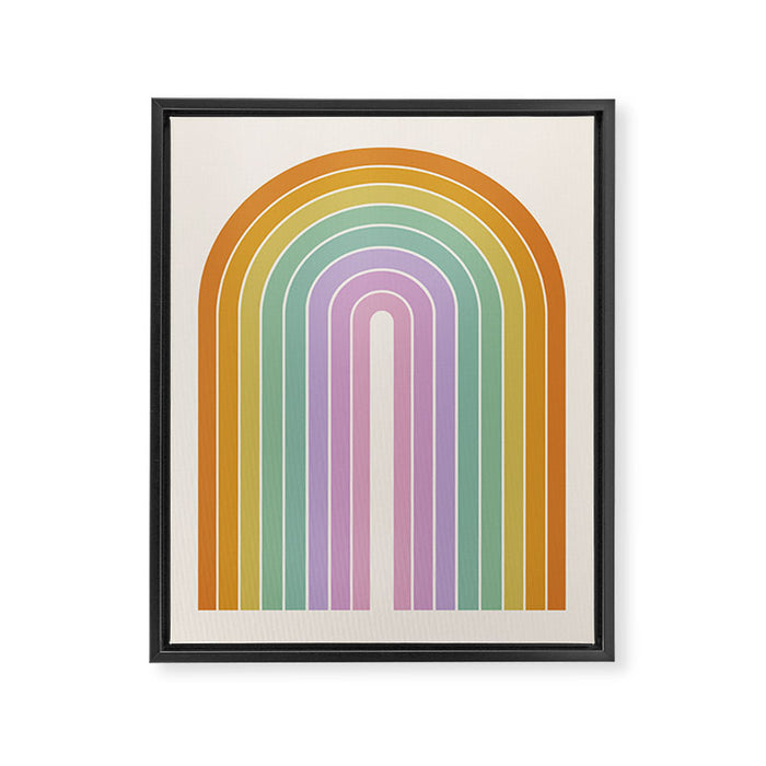 Gradient Arch XV Tropical Mid Century Modern Rainbow Framed Canvas Print Gallery Image 1