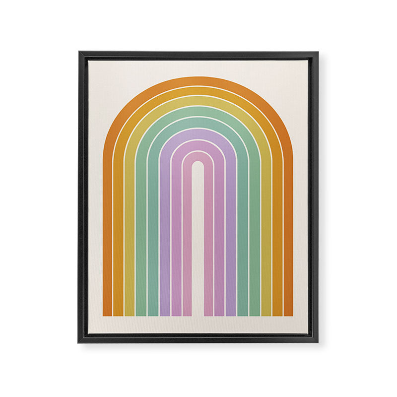 Gradient Arch XV Tropical Mid Century Modern Rainbow Framed Canvas Print Gallery Image 6