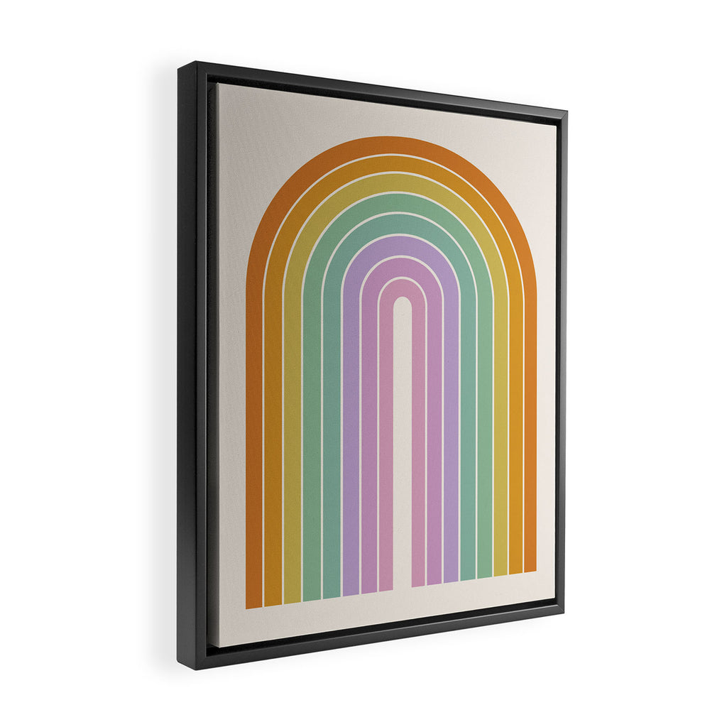 Gradient Arch XV Tropical Mid Century Modern Rainbow Framed Canvas Print Gallery Image 2
