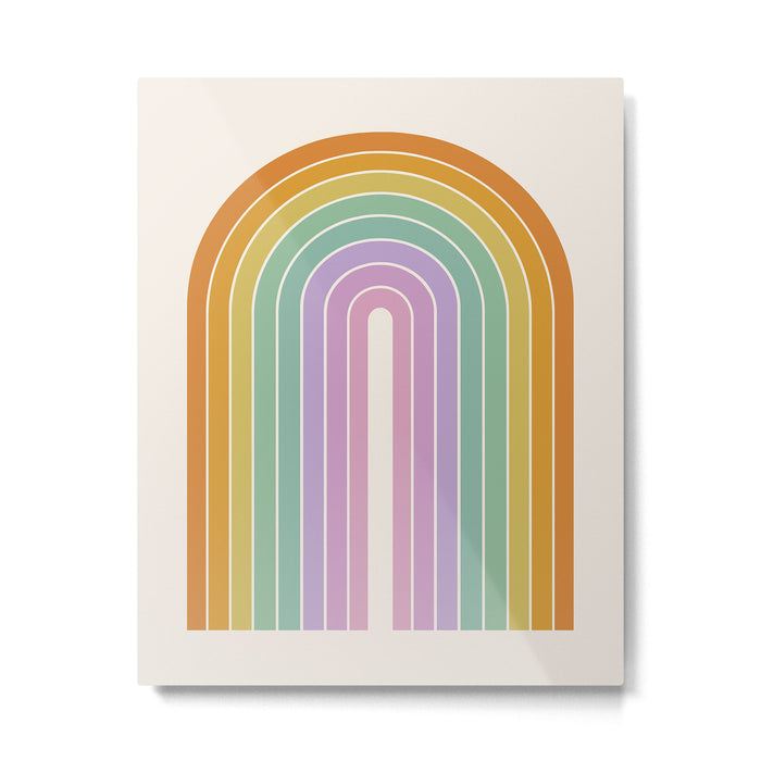 Gradient Arch XV Tropical Mid Century Modern Rainbow Metal Print Gallery Image 1
