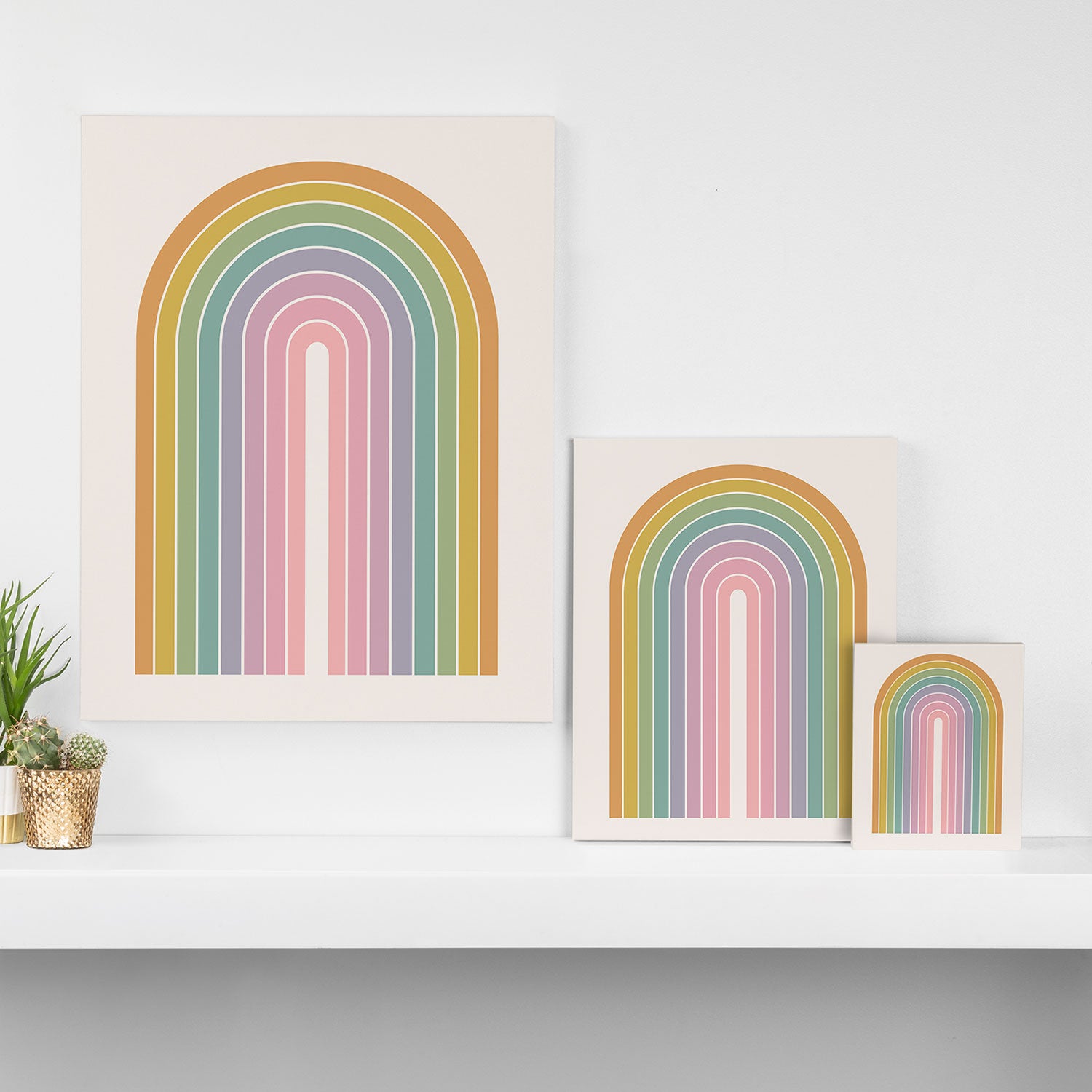 Gradient Arch XXI Tropical Mid Century Modern Rainbow Canvas Print Gallery Image 3