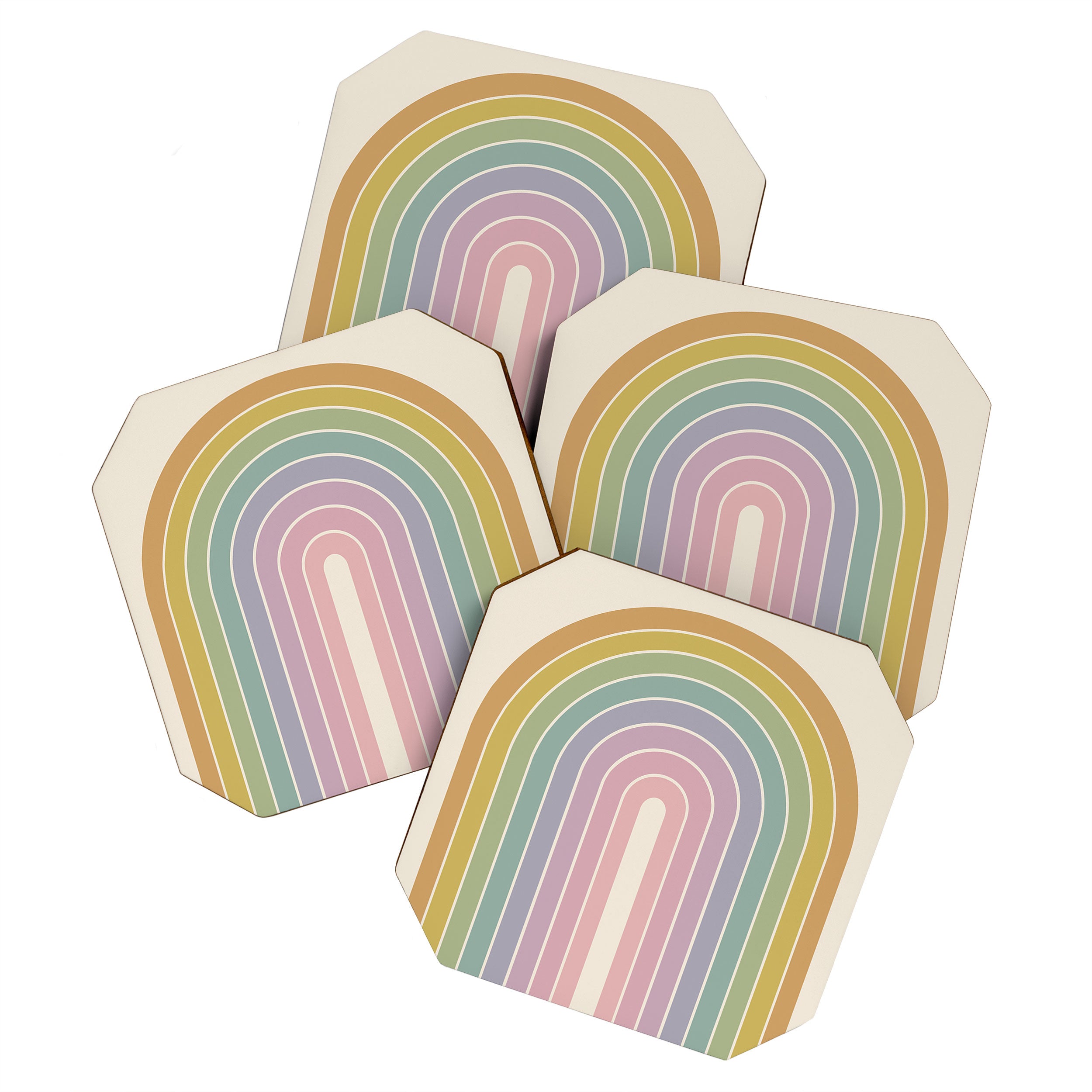 Gradient Arch XXI Tropical Mid Century Modern Rainbow Coaster Gallery Image 1