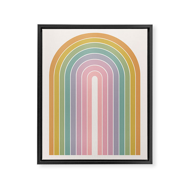 Gradient Arch XXI Tropical Mid Century Modern Rainbow Framed Canvas Print Gallery Image 8