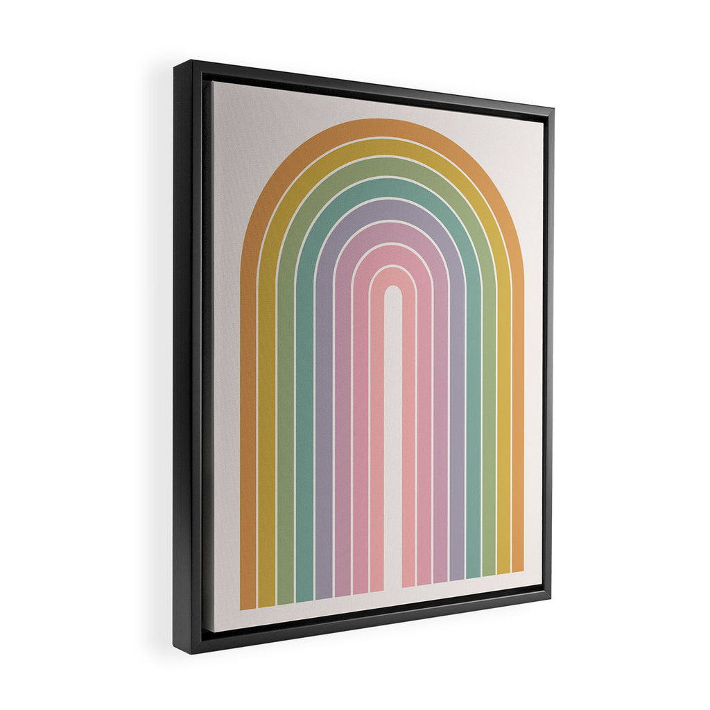 Gradient Arch XXI Tropical Mid Century Modern Rainbow Framed Canvas Print Gallery Image 2