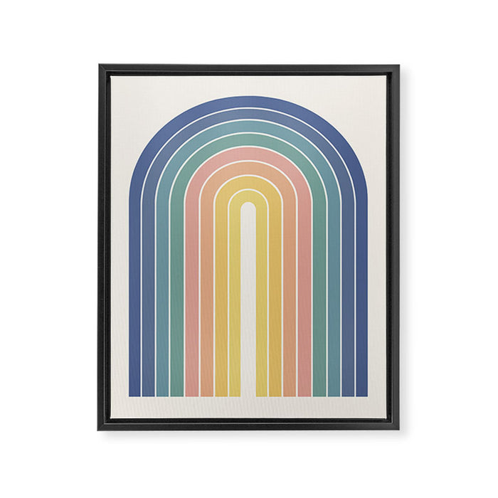Gradient Arch XX Retro Mid Century Modern Rainbow Framed Canvas Print Gallery Image 1