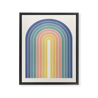 Gradient Arch XX Retro Mid Century Modern Rainbow Framed Canvas Print Gallery Image 6
