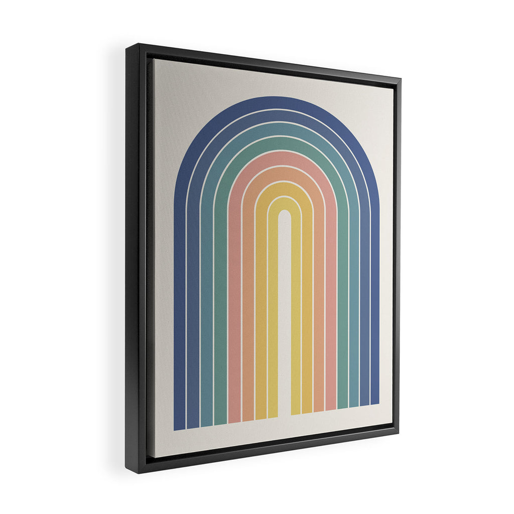 Gradient Arch XX Retro Mid Century Modern Rainbow Framed Canvas Print Gallery Image 2