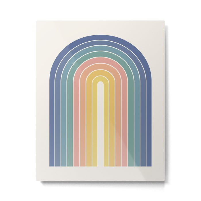 Gradient Arch XX Retro Mid Century Modern Rainbow Metal Print Gallery Image 1
