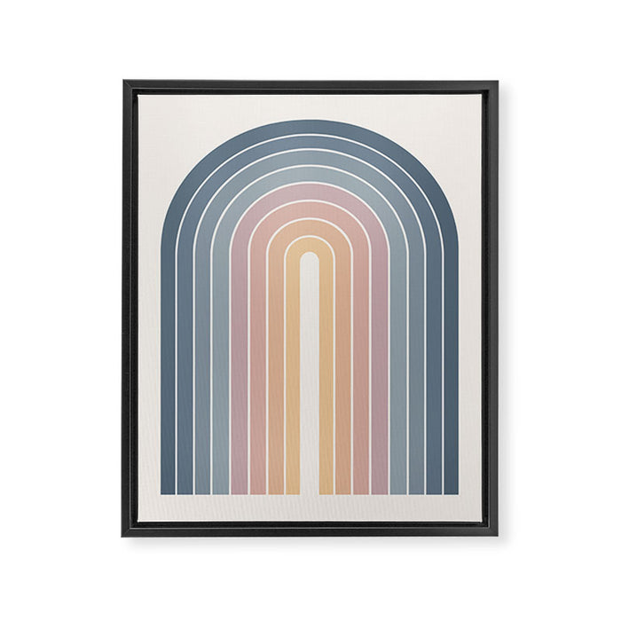 Gradient Arch XXII Sunrise Mid Century Modern Rainbow Framed Canvas Print Gallery Image 1