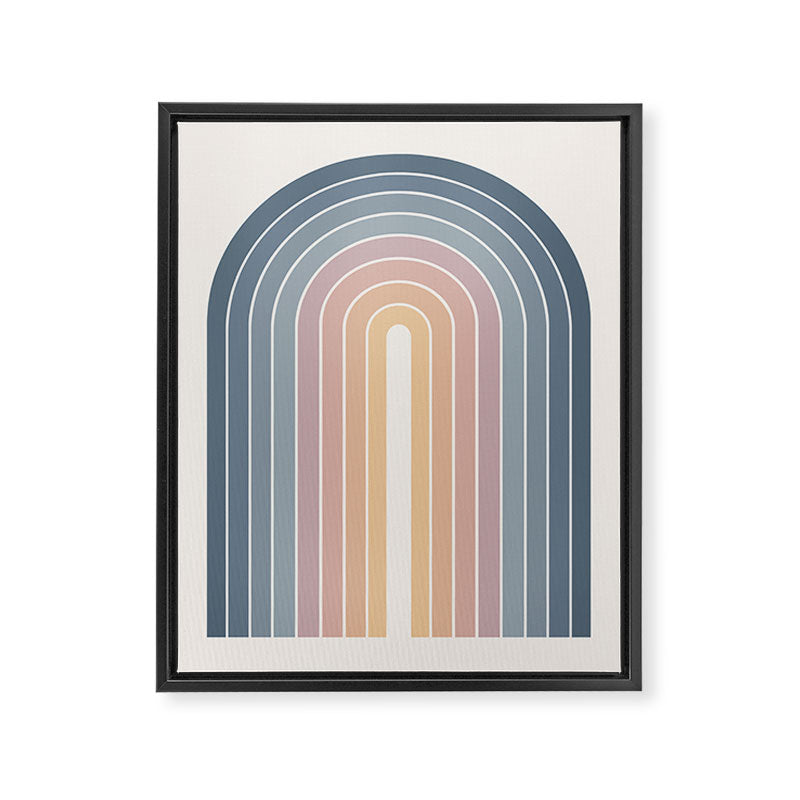 Gradient Arch XXII Sunrise Mid Century Modern Rainbow Framed Canvas Print Gallery Image 6