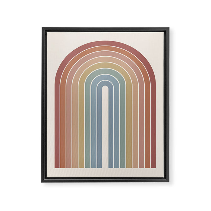 Gradient Arch XXIV Earthy Mid Century Modern Rainbow Framed Canvas Print Gallery Image 1