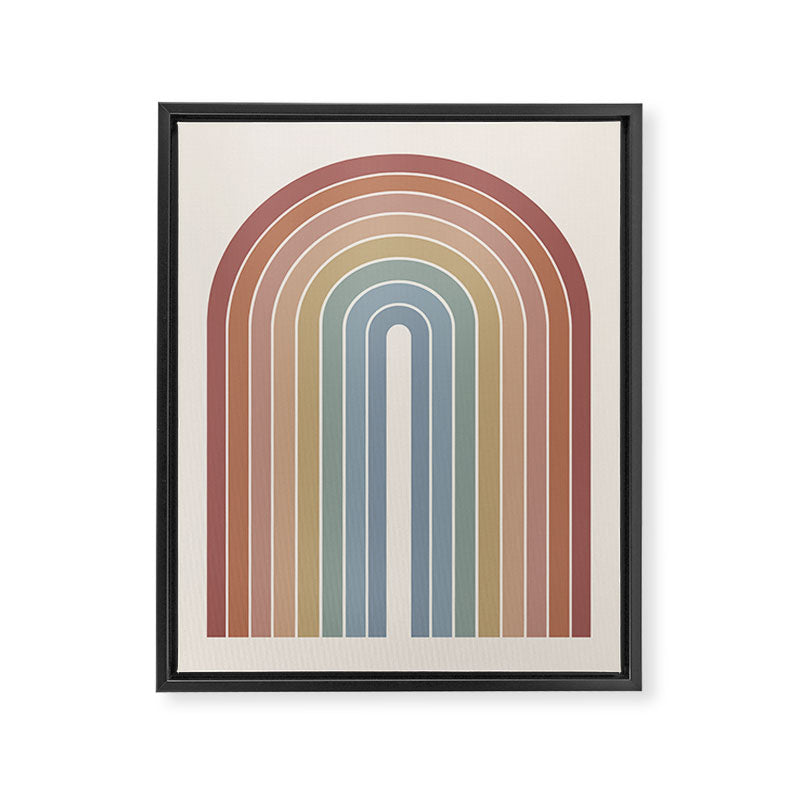 Gradient Arch XXIV Earthy Mid Century Modern Rainbow Framed Canvas Print Gallery Image 6