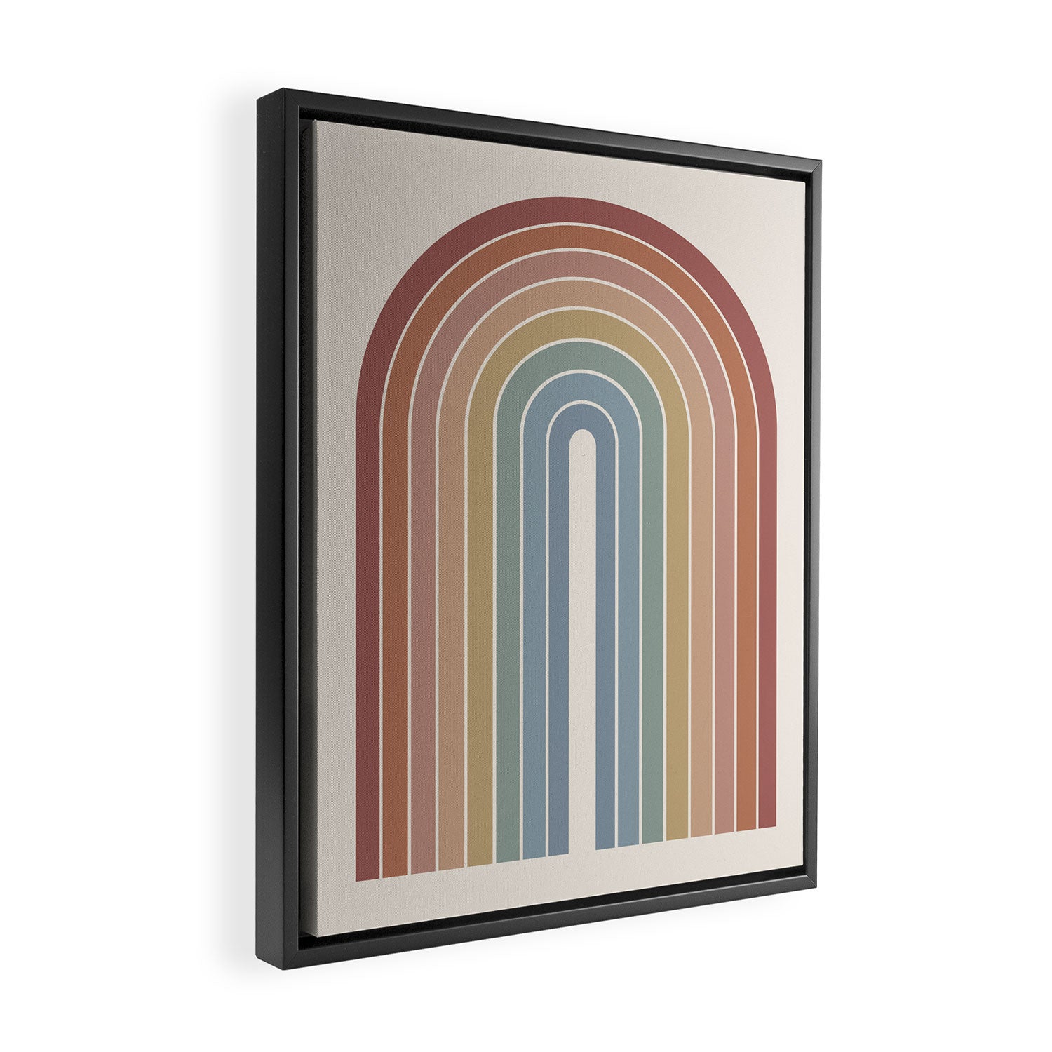 Gradient Arch XXIV Earthy Mid Century Modern Rainbow Framed Canvas Print Gallery Image 2