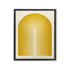 Gradient Arch XXV Gold Sunshine Mid Century Modern Rainbow Framed Canvas Print Gallery Image 6