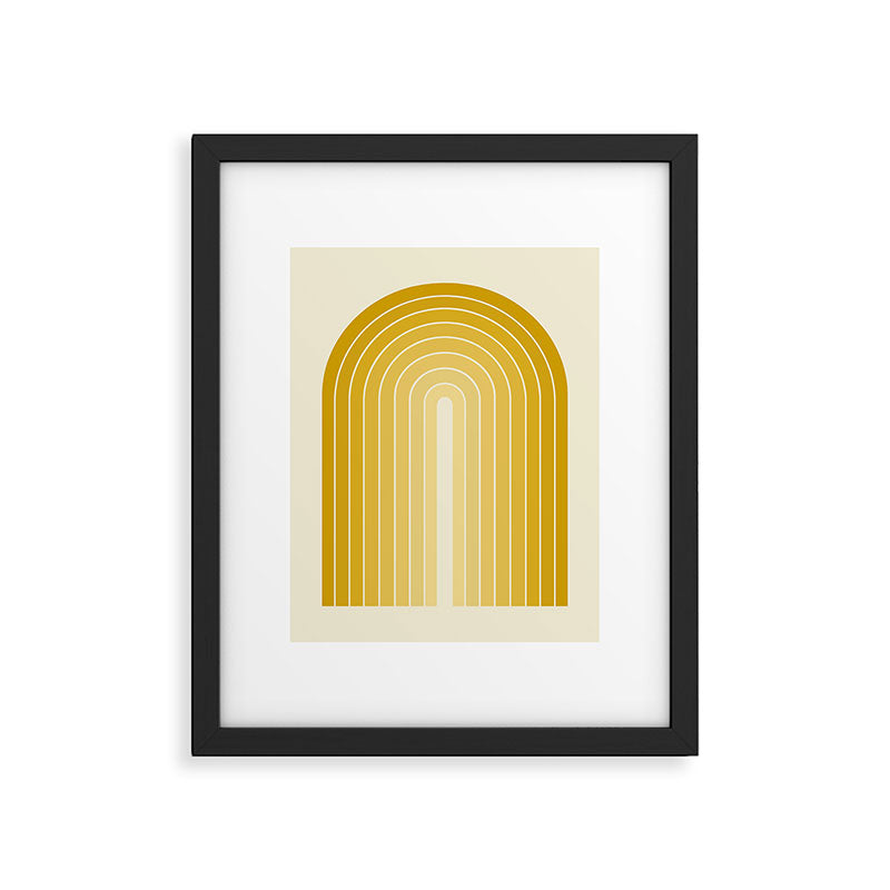 Gradient Arch XXV Gold Sunshine Mid Century Modern Rainbow Framed Art Print Gallery Image 5