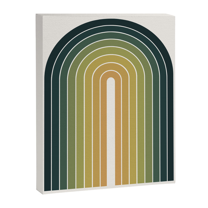 Gradient Arch XXVI Green Tones Mid Century Modern Rainbow Canvas Print Gallery Image 1