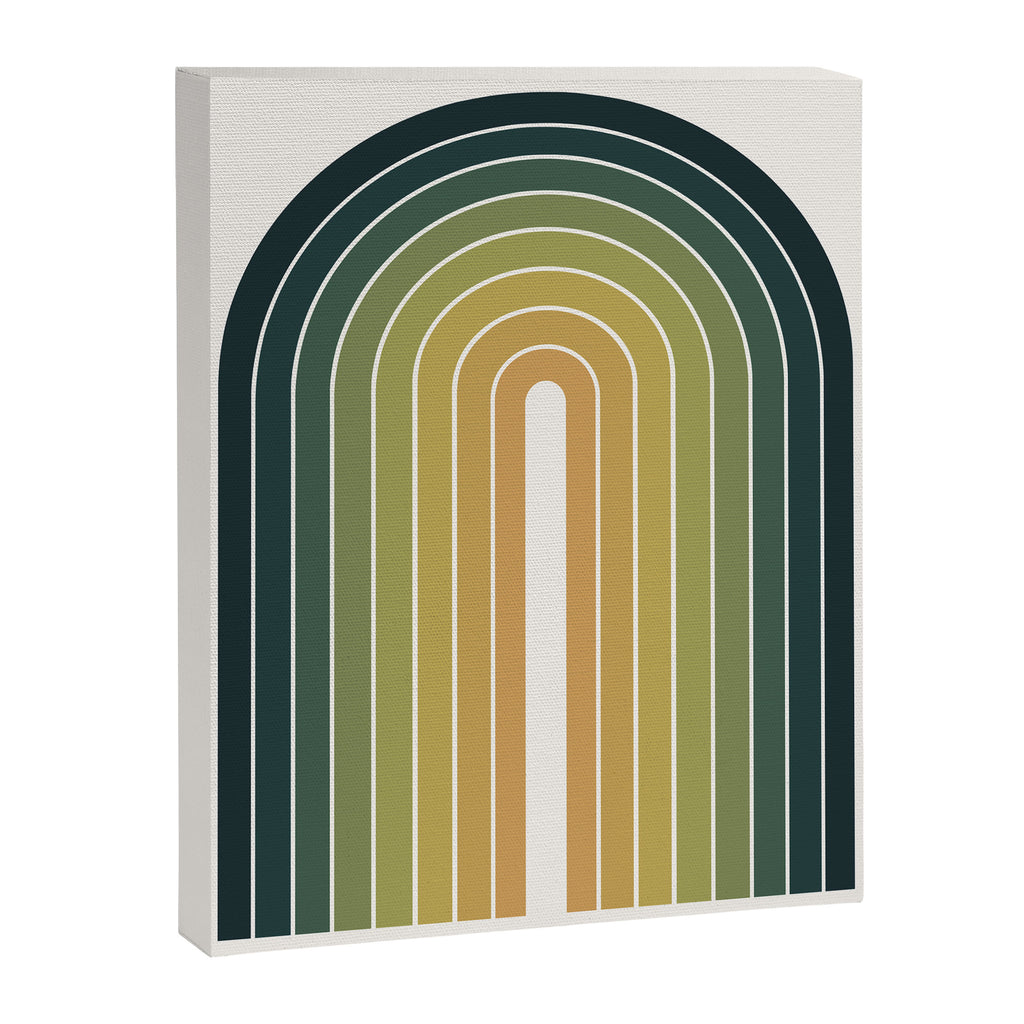 Gradient Arch XXVI Green Tones Mid Century Modern Rainbow Canvas Print Gallery Image 6