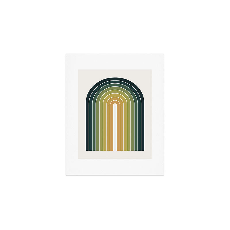 Gradient Arch XXVI Green Tones Mid Century Modern Rainbow Art Print Gallery Image 1