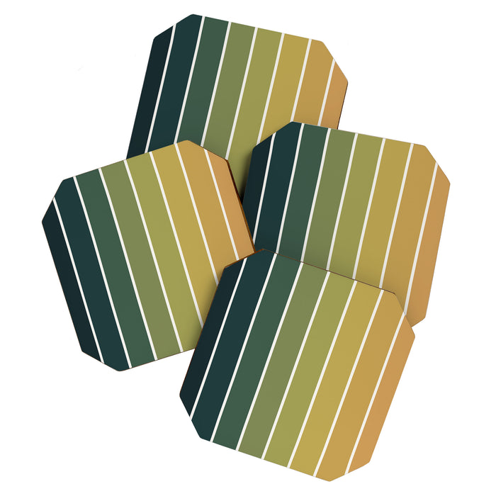 Gradient Arch XXVI Green Tones Mid Century Modern Rainbow Coaster Gallery Image 1
