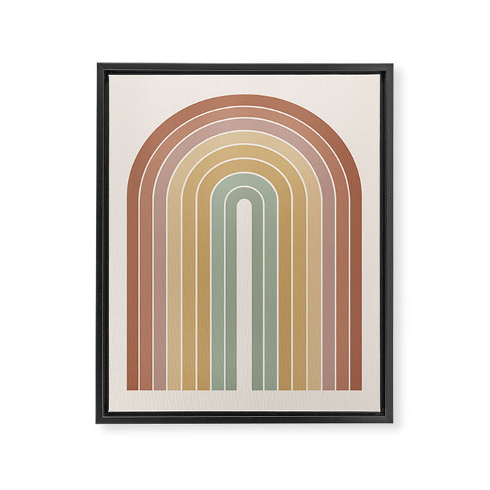 Gradient Arch XXVII Earthy Mid Century Modern Rainbow Framed Canvas Print Gallery Image 1