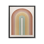 Gradient Arch XXVII Earthy Mid Century Modern Rainbow Framed Canvas Print Gallery Image 6