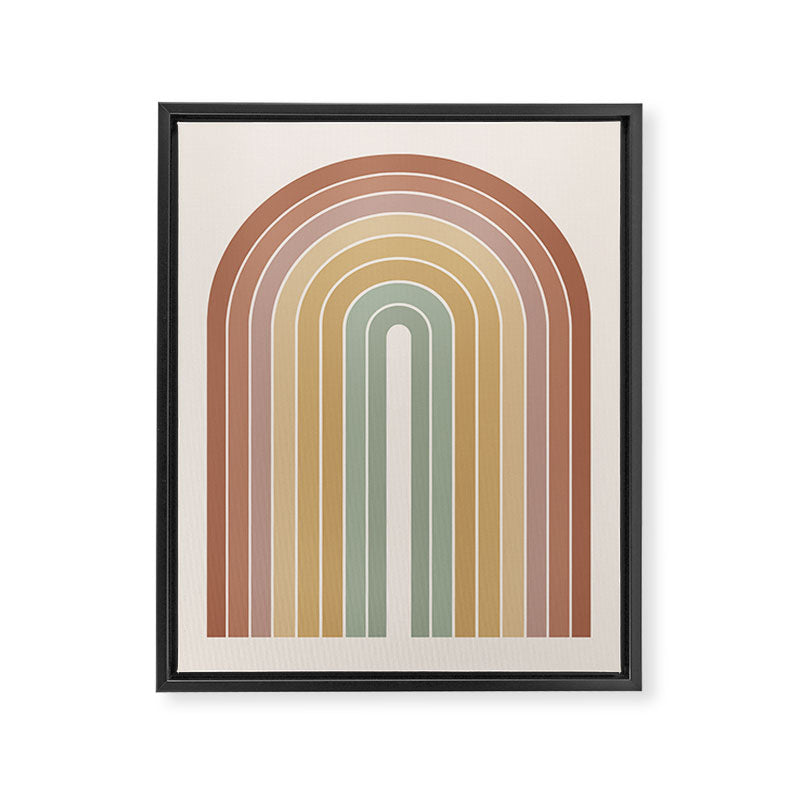 Gradient Arch XXVII Earthy Mid Century Modern Rainbow Framed Canvas Print Gallery Image 6