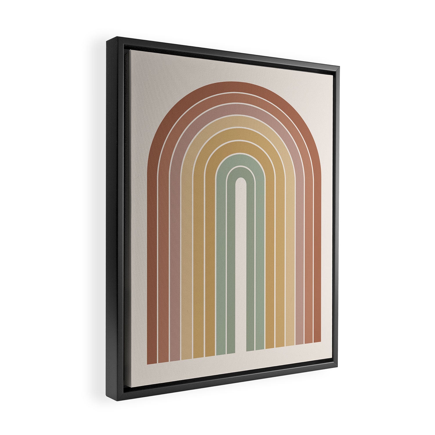 Gradient Arch XXVII Earthy Mid Century Modern Rainbow Framed Canvas Print Gallery Image 2