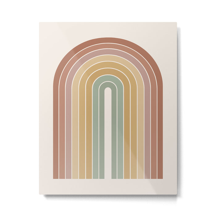 Gradient Arch XXVII Earthy Mid Century Modern Rainbow Metal Print Gallery Image 1